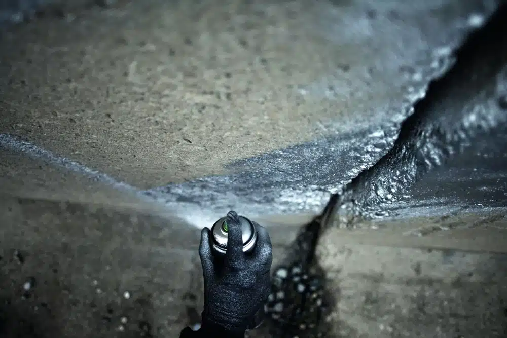 Graffiti close up met de Montana Silverchrome spuitbus