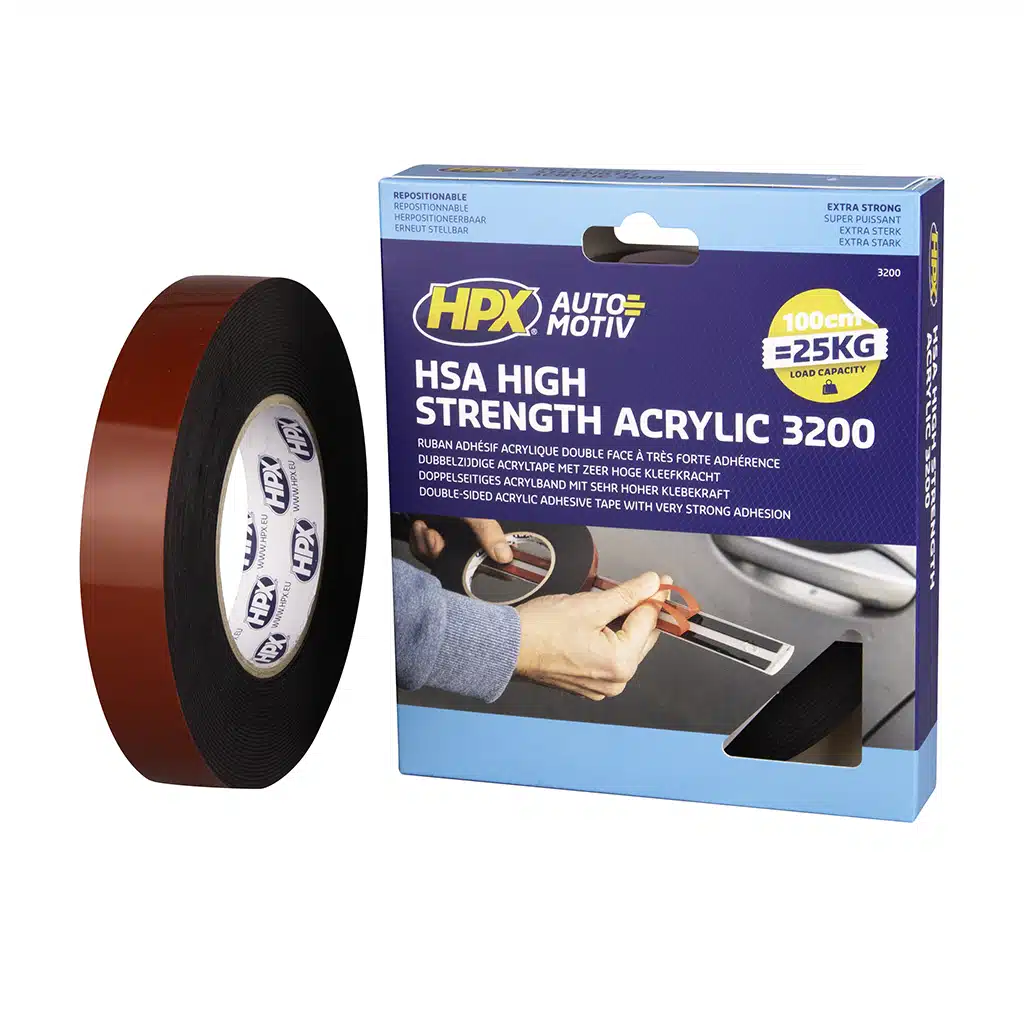 HPX Dubbelz. Hsa Bevestigingstape – Antraciet 25MM X 10M