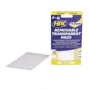 HPX Dubbelzijdig Transp. Verwijderbare Pads 25 X 25MM 15St