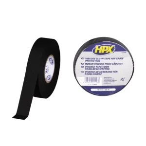 HPX Linnen Tape Voor Kabelbescherming – Zwart 19MM X 25M