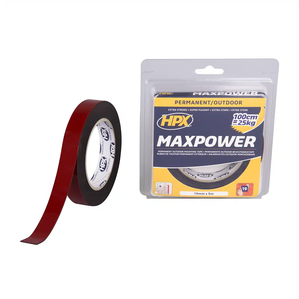 HPX Max Power Outdoor Bevestigingstape – Zwart 19MM X 5M