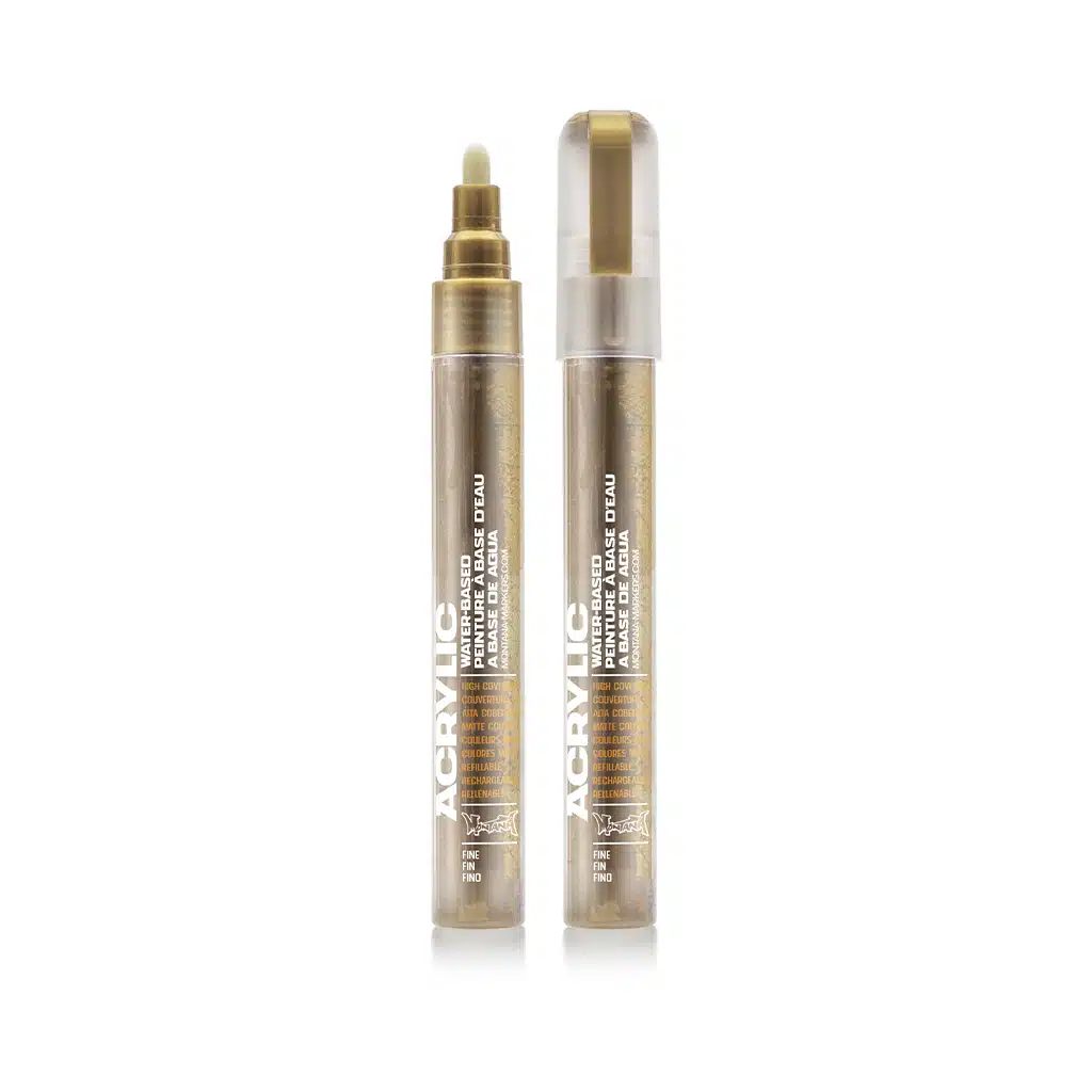 Montana Acrylic Marker 2mm Fine Metallic Gold Matt