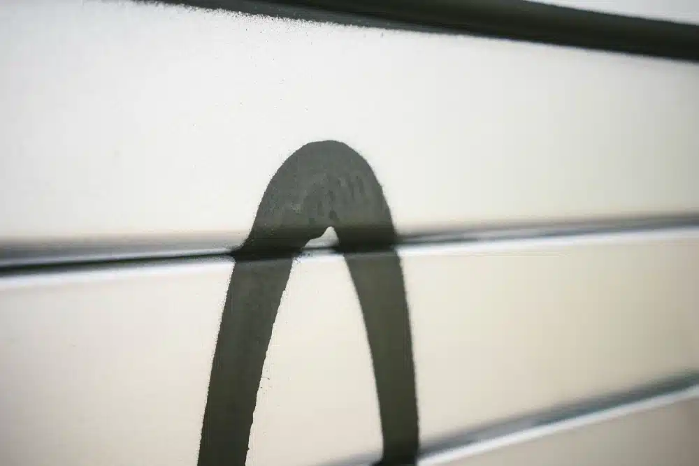 Montana Silverchrome voorbeeld op een garage deur