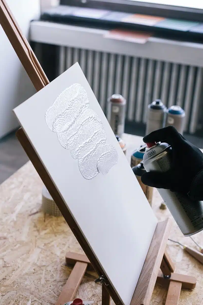 Montana Texture Spray voorbeeld op een doek