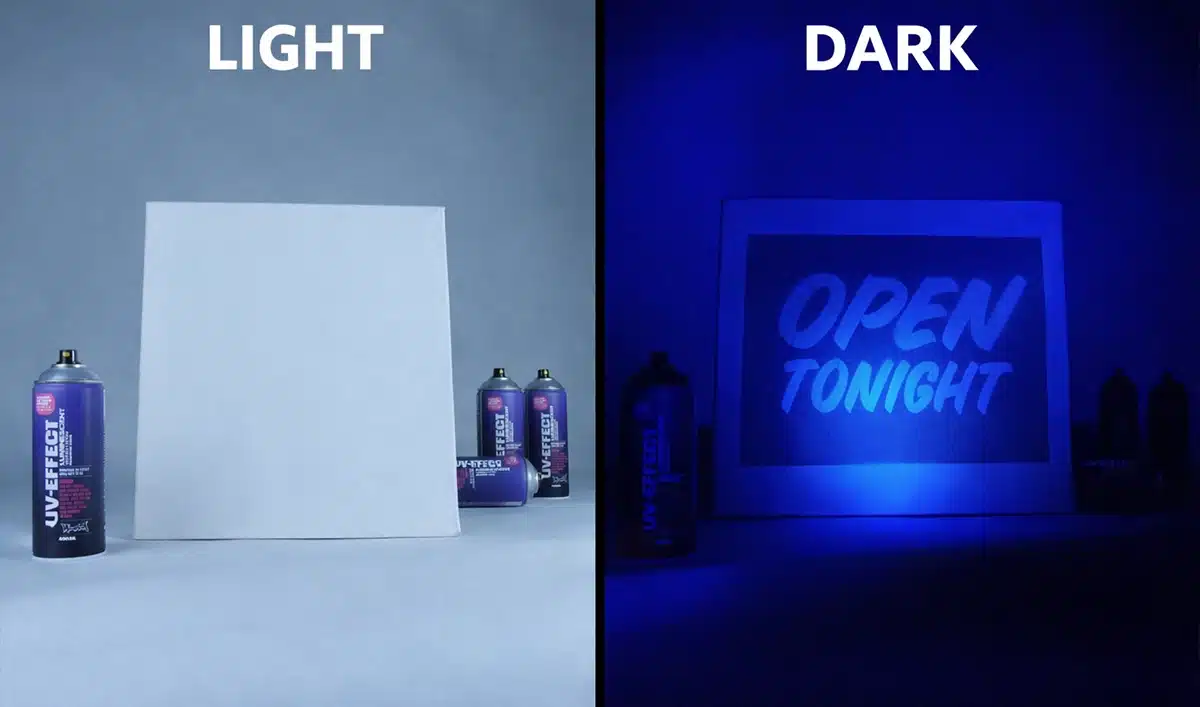 Montana UV Effect Transparant licht en donker verschil