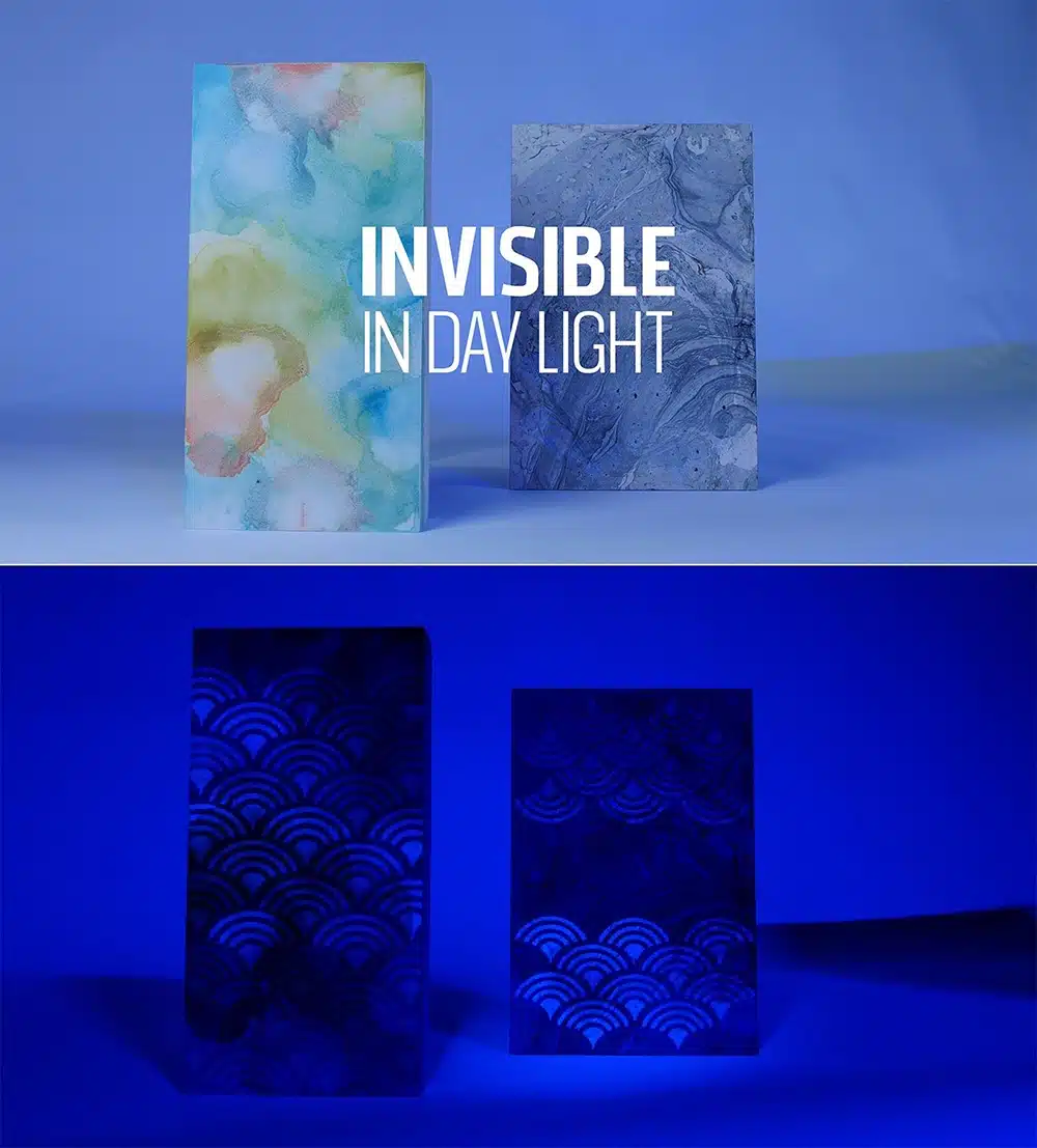 Montana UV Effect Transparant voorbeeld licht en donker