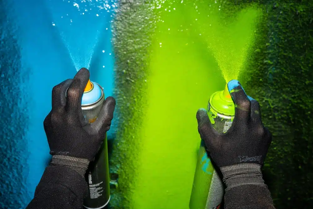 Montana Ultra Wide spuitbussen die gebruikt worden