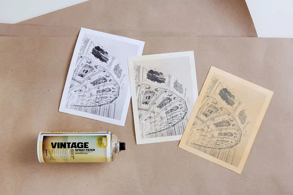 Montana vintage spuitbus gebruikt op een foto