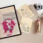 Montana vintage spuitbus op een krant