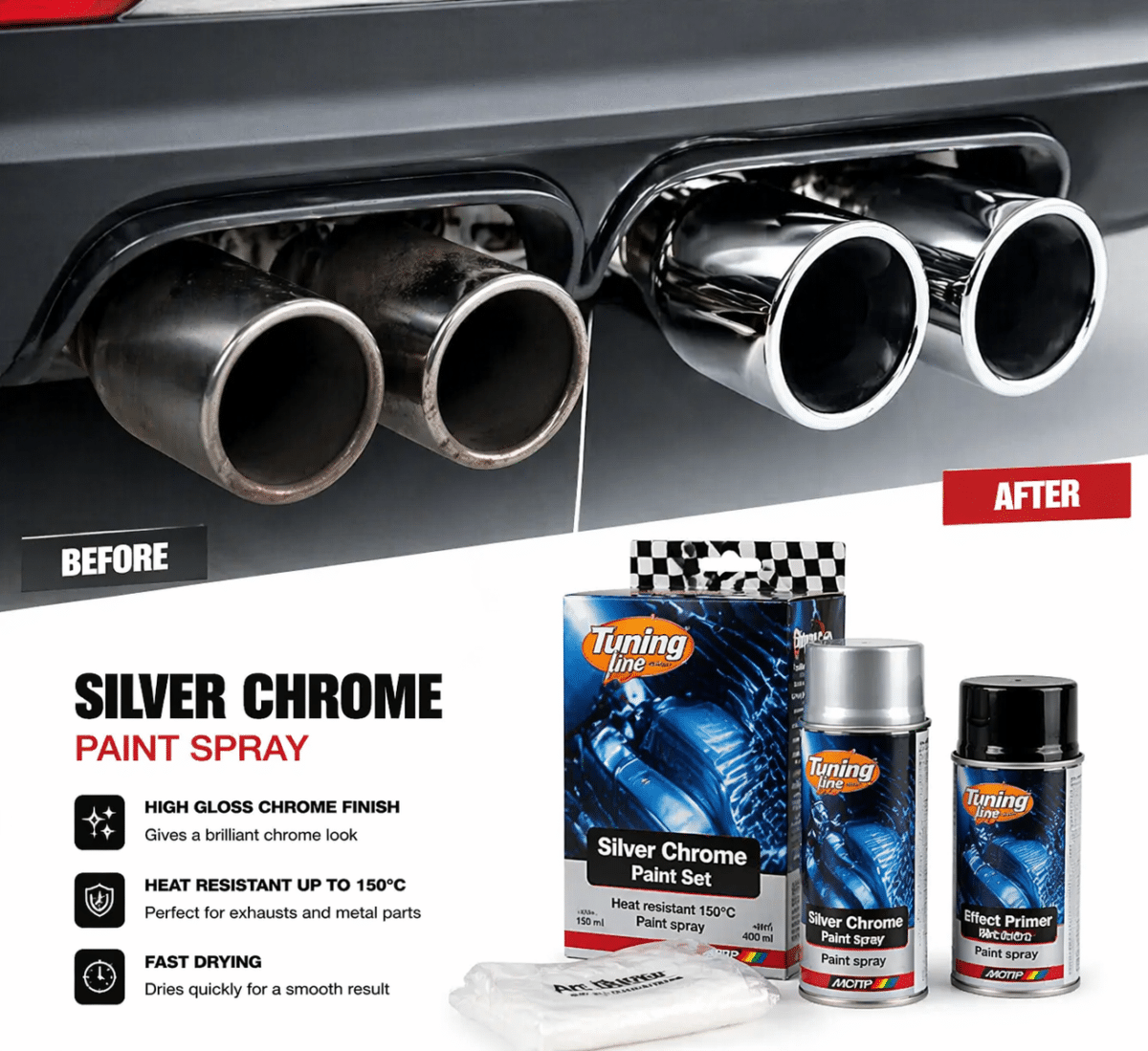 Motip Duplicolor Autolak Silver Chrome Resultaat