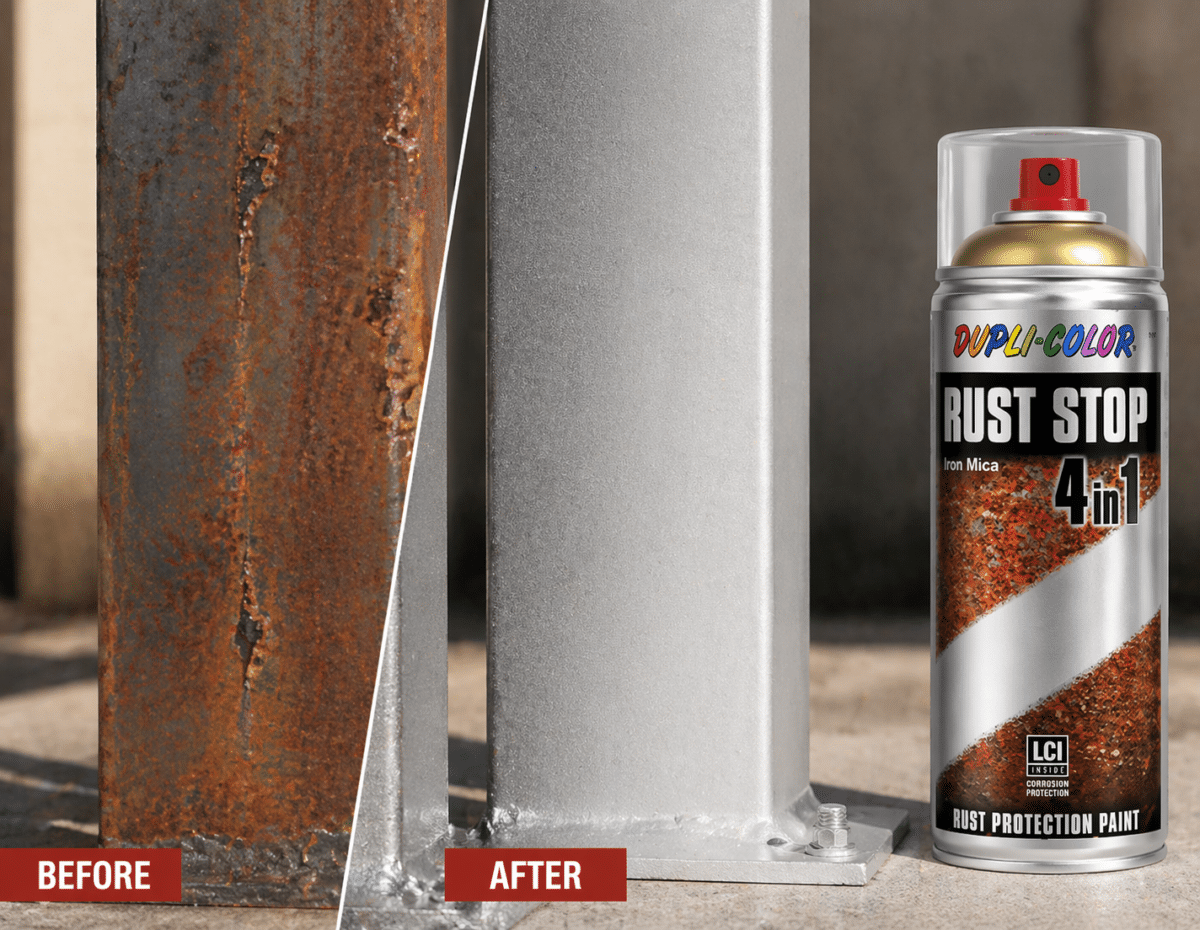 Motip Duplicolor Rust Stop 4-in-1 RAL Kleuren 400ml Resultaat