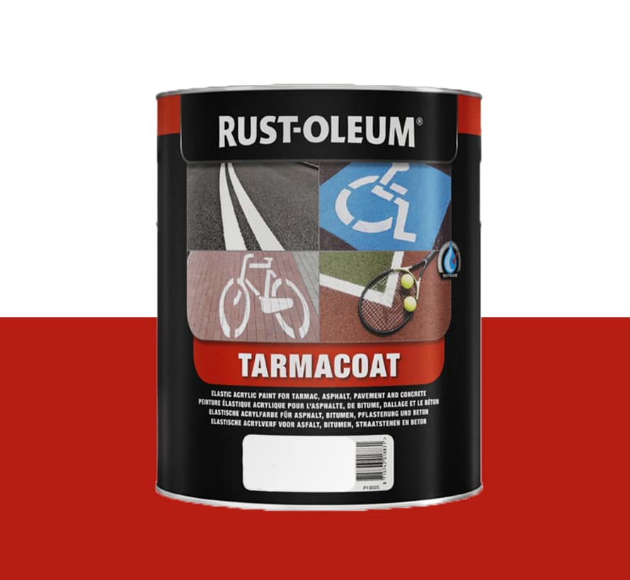 Rust Oleum Tarmacoat in de kleur RAL 3020 Verkeersrood