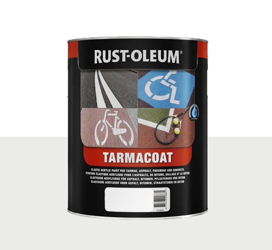 Rust Oleum Tarmacoat in de kleur RAL 9016 Verkeersswit