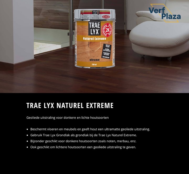 Trae Lyx Naturel Extreme ultra matte blanke lak voor donkere houtsoorten