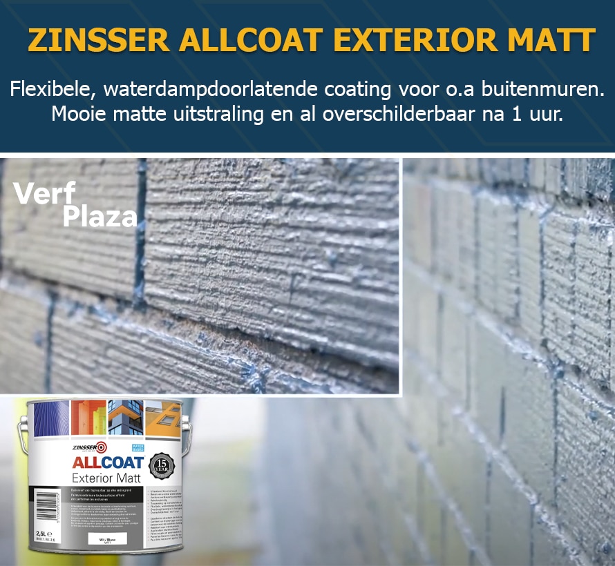 Zinsser Allcoat Exterior Matt buitenmuurverf