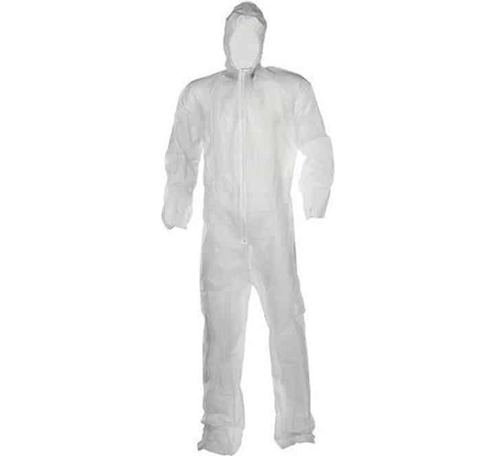 Wit overall wegwerp voor het schilderen
