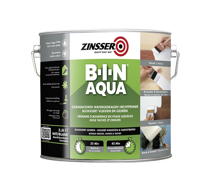 ZINSSER® B I N AQUA zorgt voor hechting op alles