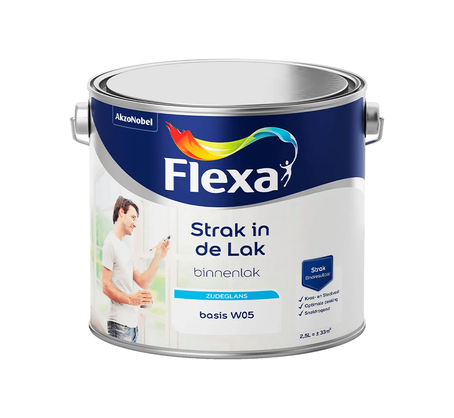 Flexa Strak in de Lak Binnenlak Zijdeglans 2,5 liter
