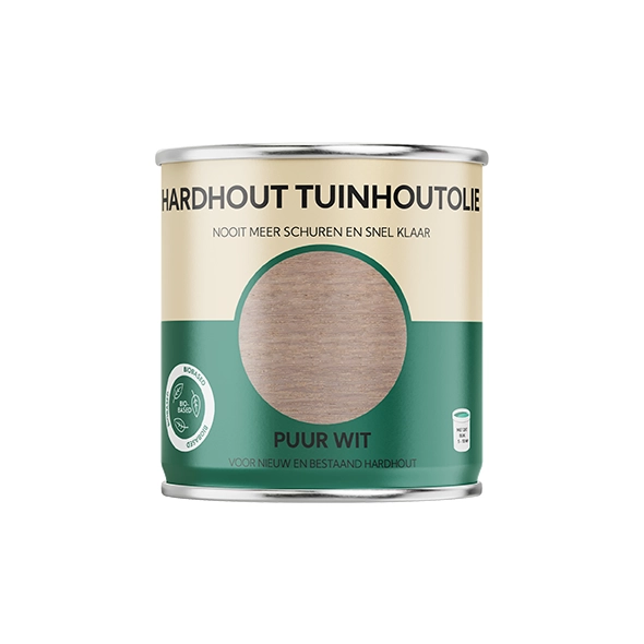 Hardhout Tuinhoutolie liter Puur wit 0,75 liter