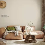 Kleur Portland Stone 77 voorbeeld op een muur